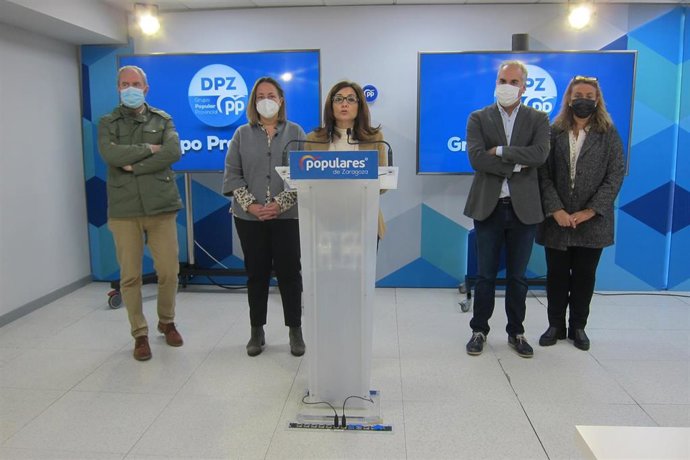 Diputados del PP en la DPZ dan a conocer las enmiendas al presupuesto de la institución de 2022.