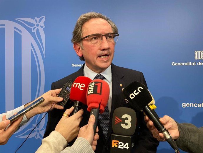 El conseller de Economía y Hacienda de la Generalitat, Jaume Giró, este jueves en declaraciones a los medios