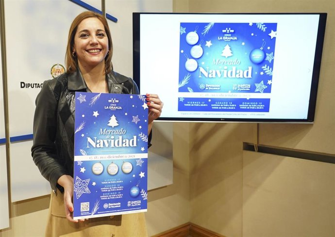 Toledano con el cartel del I Mercado de Navidad Alimentos de Valladolid.