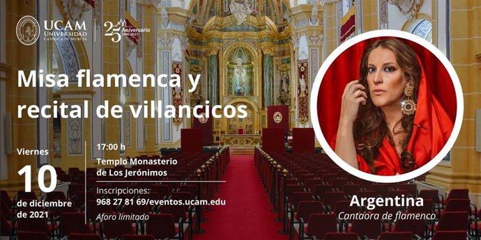Cartel de la misa flamenca que celebrará la UCAM