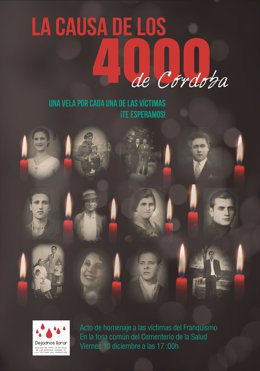 Cartel del homenaje que rendirá 'Dejadnos Llorar' a los 4.000 fusilados por los franquistas en Córdoba.
