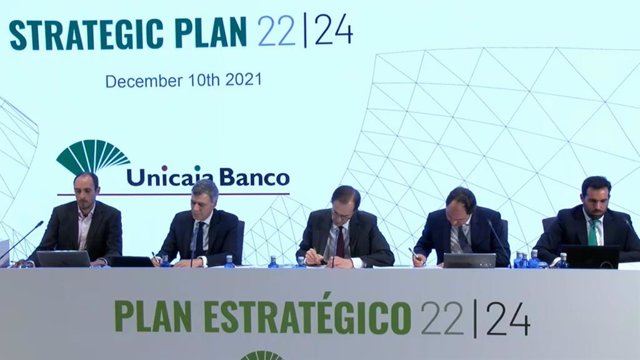 Presentación del Plan Estratégico 2022-2024 de Unicaja Banco, el 10 de diciembre de 2021.