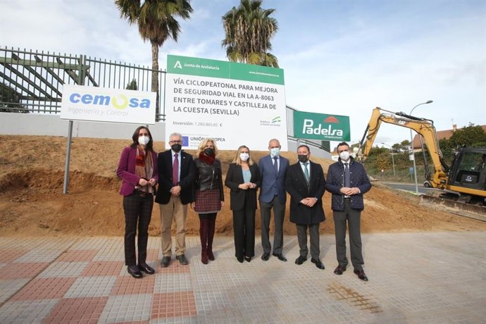 Visita a las obras de mejora de la seguridad vial y nueva vía ciclopeatonal en la carretera autonómica A-8063