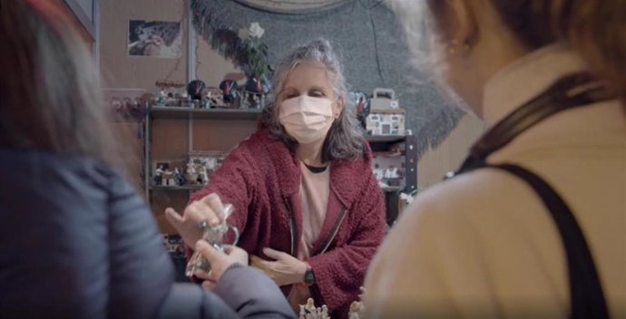 Fotograma del vídeo de la campaña para promover las compras navideñas en el pequeño comercio en Palma.
