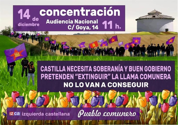 Cartel que anuncia la concentración convcocada por Izca