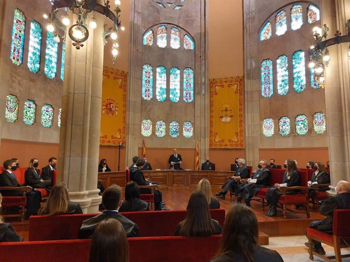 Discurso del presidente del TSJC Jesús María Barrientos en el acto de jura o promesa de los nuevos jueces que ejercerán en Catalunya, el 10 de diciembre de 2021.