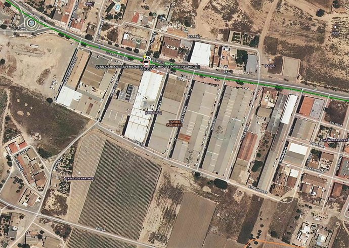 Lugar del accidente, sobre el mapa