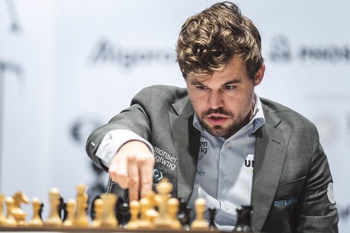 El maestro noruego Magnus Carlsen en la final del Mundial de ajedrez