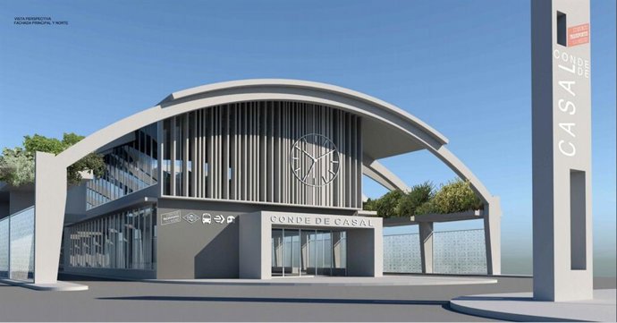 Proyección del futuro intercambiador de Conde de Casal