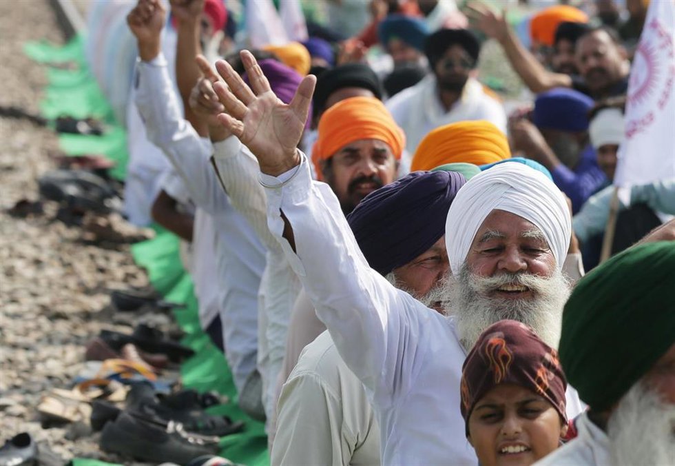 Archivo - Protesta de agricultores en India