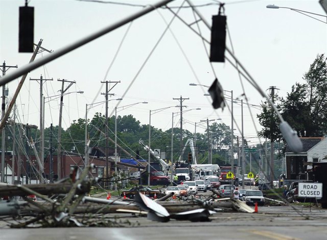 Archivo - Imagen de archivo del paso de un tornado en el estado norteamericano de Ohio 