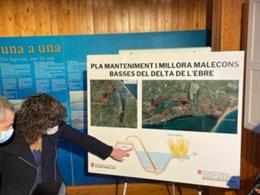La consellera d'Acció Climtica, Alimentació i Agenda Rural de la Generalitat, Teresa Jord, anuncia un pla de refor dels espigons del Delta de l'Ebre a Tarragona