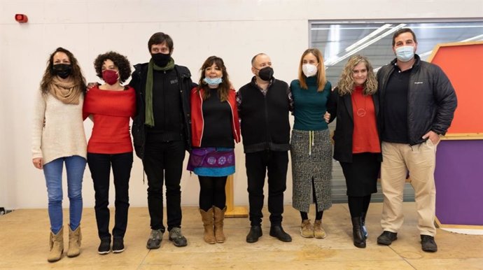 Miembros de los en la presentación de En Comú Podem Sabadell (Barcelona)