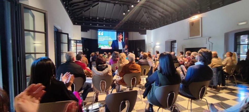 Juan Marín, en un encuentro con afiliados de Cs, este sábado