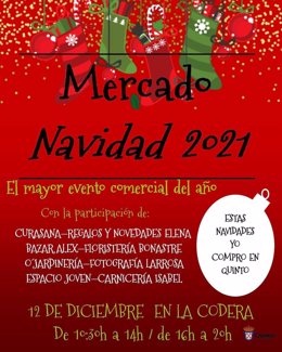 Cartel del Mercado de Navidad de Quinto 2021.