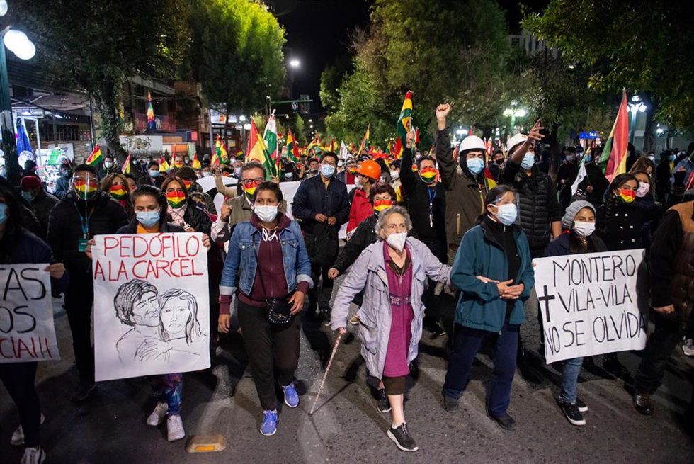 Archivo - Protestas contra Jeanine Añez en La Paz.
