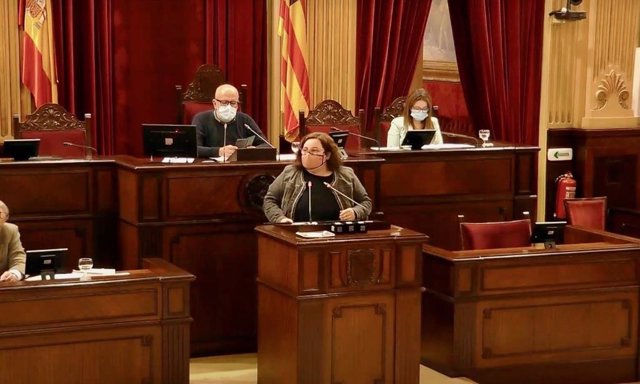 Archivo - La diputada socialista Beatriu Gamundí durante una intervención en una comisión parlamentaria. Archivo.