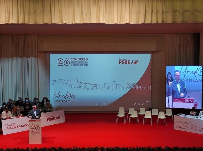 El secretario general del PSOE-A, Juan Espadas, del 26 Congreso Provincial del PSOE de Granada