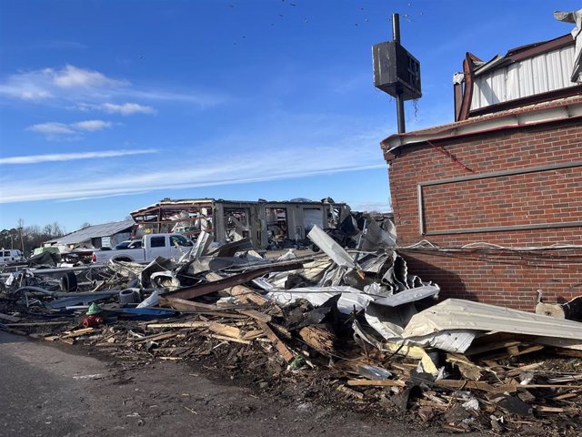 Daños provocados por los tornados en Mayfield, Kentucky, Estados Unidos