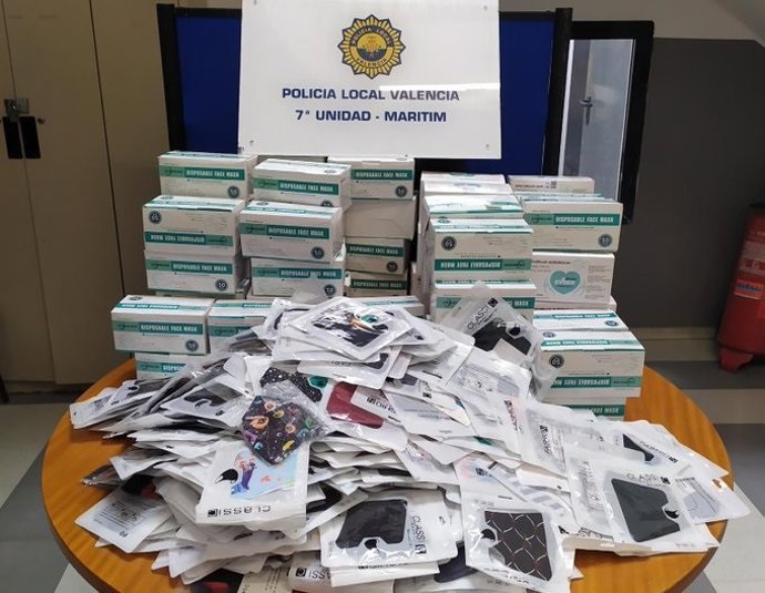 Mascarillas decomisadas por la Policía