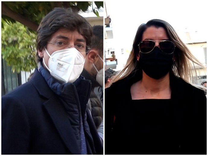 Borja y Bárbara Santana, dos de los hijos de Manolo Santana,  acudieron a darle su último adiós visiblemente emocionados