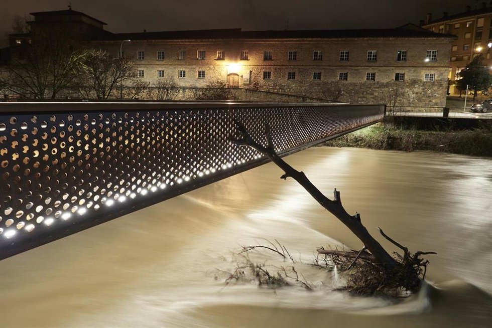 El río Arga, a 10 de diciembre de 2021, en Pamplona.