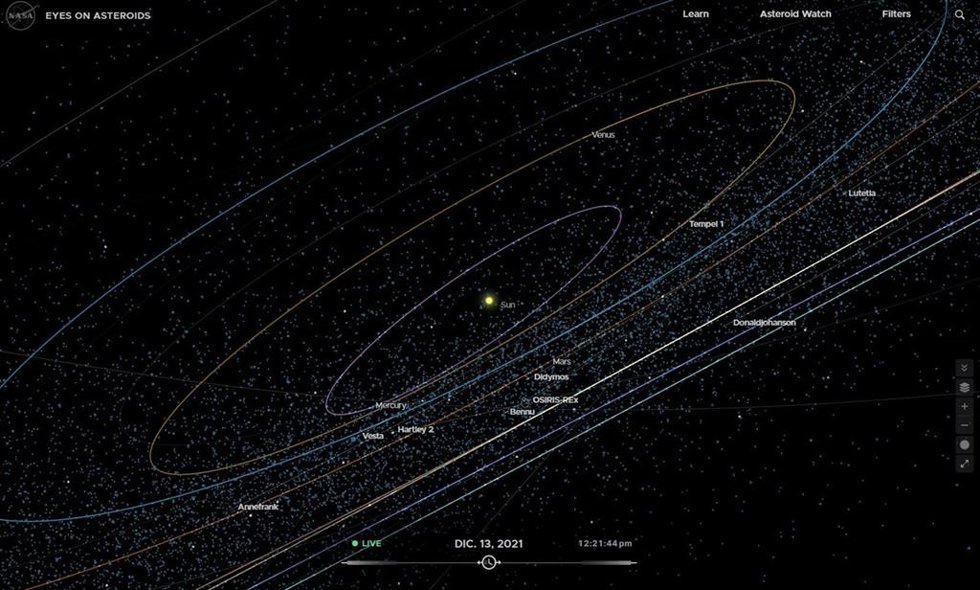 Aplicación Eyes on Asteroids