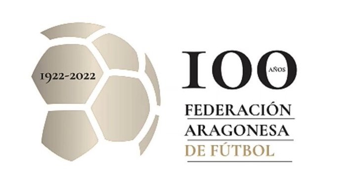 Logotipo del Centenario de la Federación Aragonesa de Fútbol (FAF).