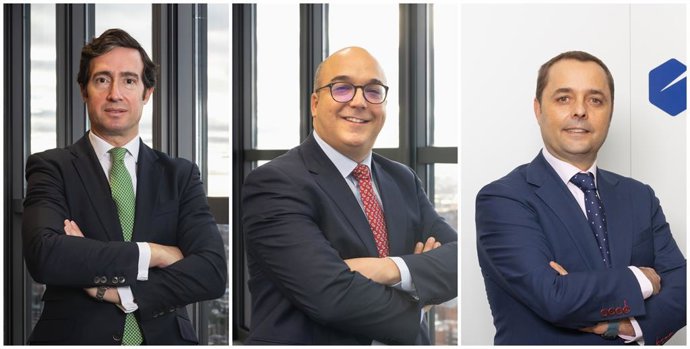 Archivo - Los nuevos directore sgenerales de Marsh España, de izq a dcha: Javier Llorente, Javier Ybarra y Álvaro Borderías.