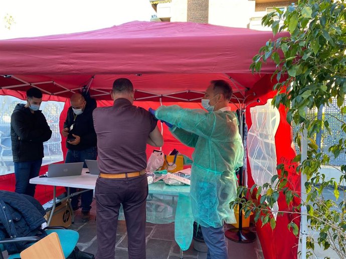 Vacunación en la sede del Colegio de Médicos de Sevilla