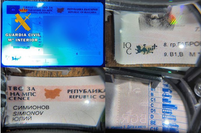 DNI Falsificado del detenido en Chinchilla de Montearagón