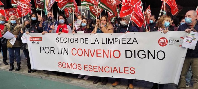 Protesta del sector de la limpieza