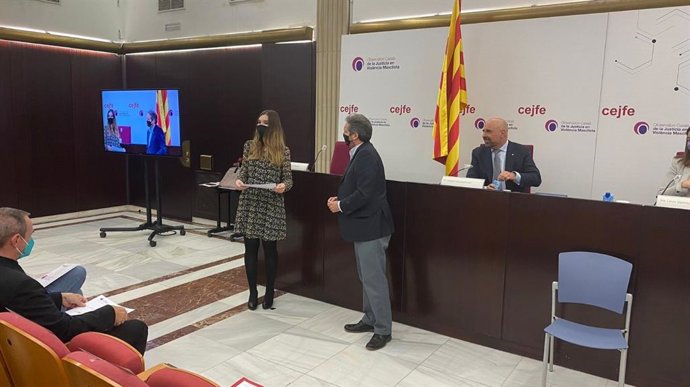 Entrega de premios del Observatori Catal de la Justícia en Violncia Masclista de la Conselleria de Justicia de la Generalitat, el 13 de diciembre de 2021.