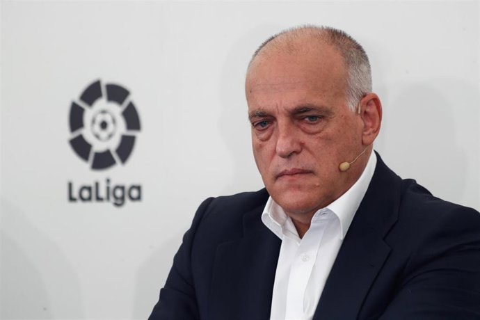 Archivo - Javier Tebas, presidente de LaLiga, durante un acto
