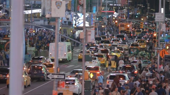 Archivo - Atasco de tráfico en la ciudad de Nueva York