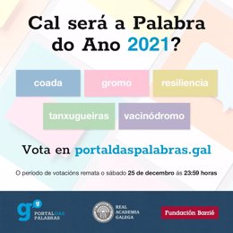 'Tanxugueiras', 'Coada', 'Gromo', 'Resiliencia' Y 'Vacinódromo' Son Las Cinco Candidatas A Convertirse En Palabra Do Ano 2021 En Galicia.