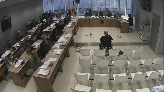 Momento de la vista oral, con los acusados en el otro lugar por protocolo anti-COVID