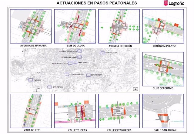 Logroño contará con nueve pasos de peatones nuevos en entornos peatonales, escolares y de parques