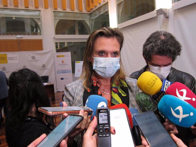 La delegada del Gobierno, Yolanda García Seco, atiende a los medios