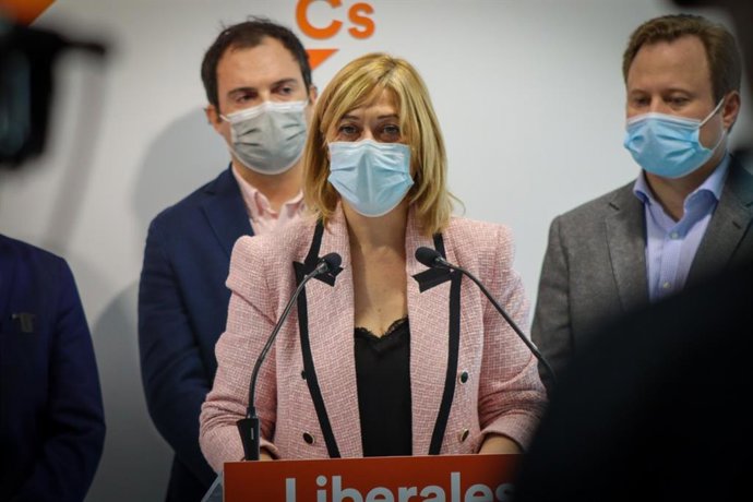 La coordinadora autonómica de Cs en Castilla-La Mancha, Carmen Picazo, en rueda de prensa.