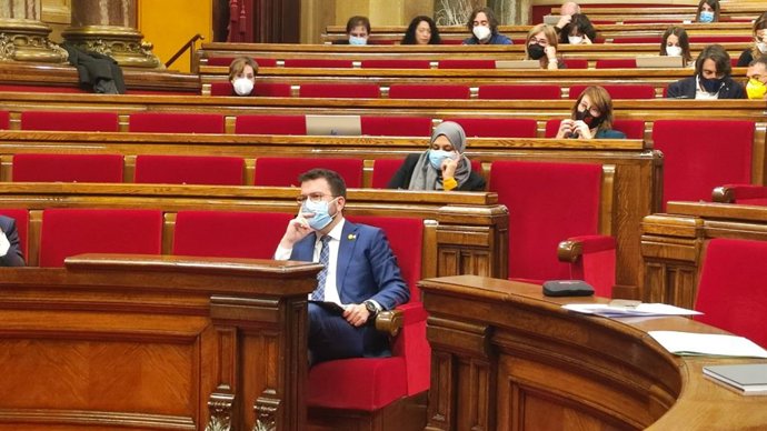 El president de la Generalitat, Pere Aragons, en el ple monogrfic de salut mental
