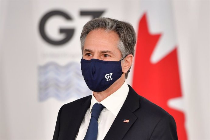 Antony Blinken, secretario de Estado de Estados Unidos, en una reunión de ministros del G7