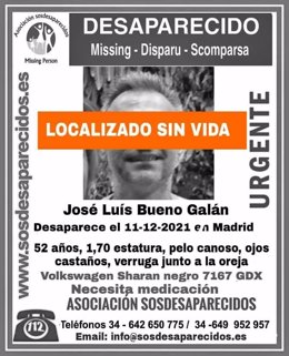 Hallan muerto al hombre desaparecido el sábado en Madrid, aquejado de depresión