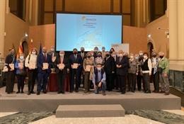 El vicepresidente y consejero de Industria, Arturo Aliaga, en la presentación del libro sobre  las Comunidades Aragonesas del Exterior, de Agustín Azaña.