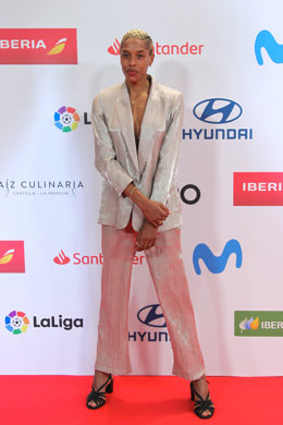 Yulimar Rojas attend during the arrival red carpet at the "AS Sports Awards 2021" held at The Westin Palace Hotel on December 14, 2021, in Madrid, Spain.