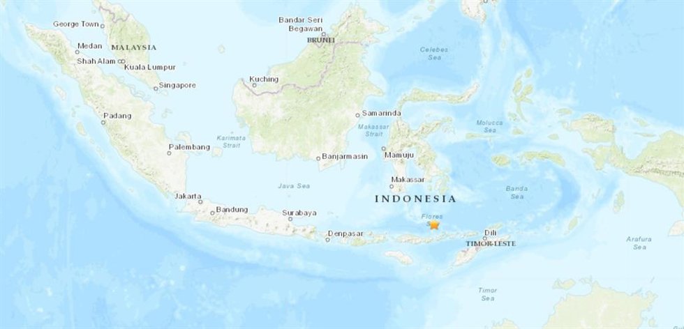 Terremoto de magnitud 7,4 en la escala abierta de Richter en el sur de Indonesia.