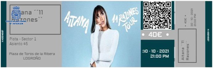 Entrada falsa de Aitana