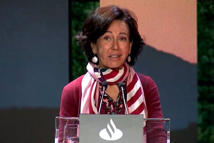 Archivo - La presidenta de Banco Santander, Ana Botín, en la Conferencia Internacional de Banca.