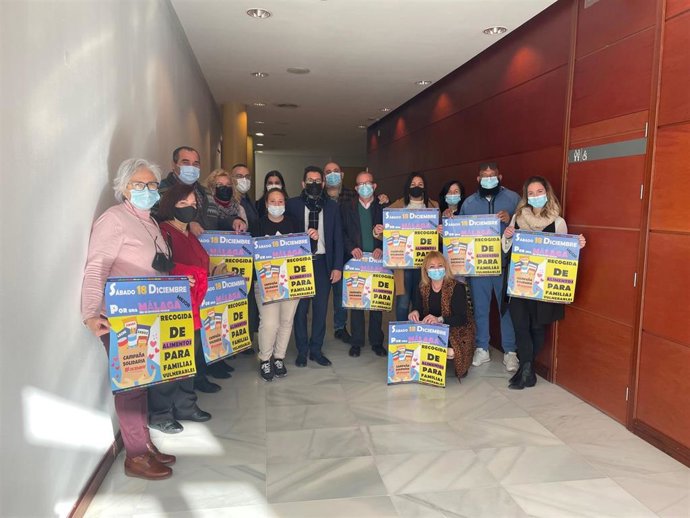 Presentación de la recogida solidaria de alimentos organizada por Ayuntamiento de Málaga y entidades sociales