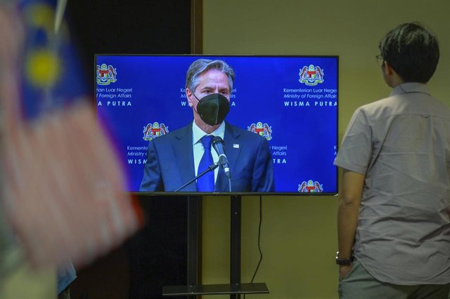 Blinken acorta su gira por Asia tras detectarse un caso de COVID-19 en su entorno cercano El secretario de Estado de EEUU, Antony Blinken.